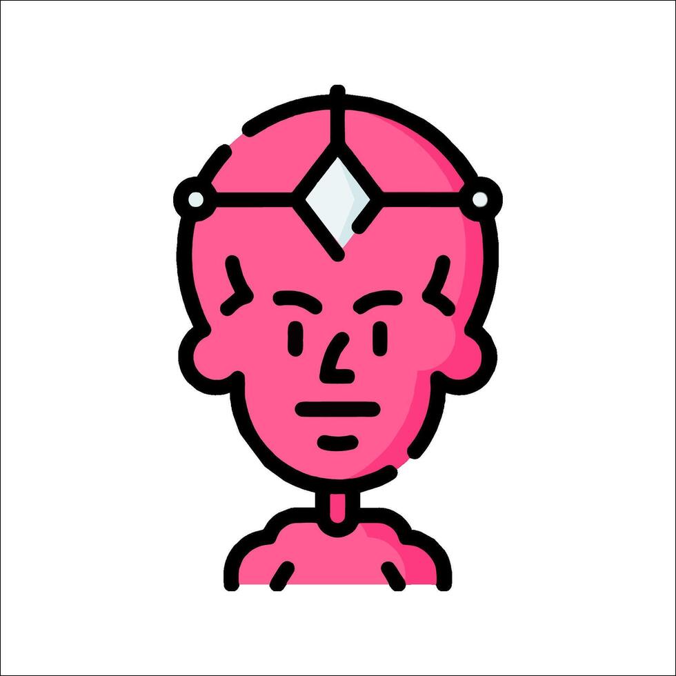 A pink man with a head on his shoulders vector