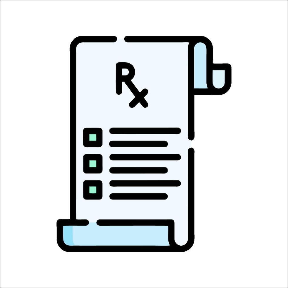 A prescription paper icon on a white background vector