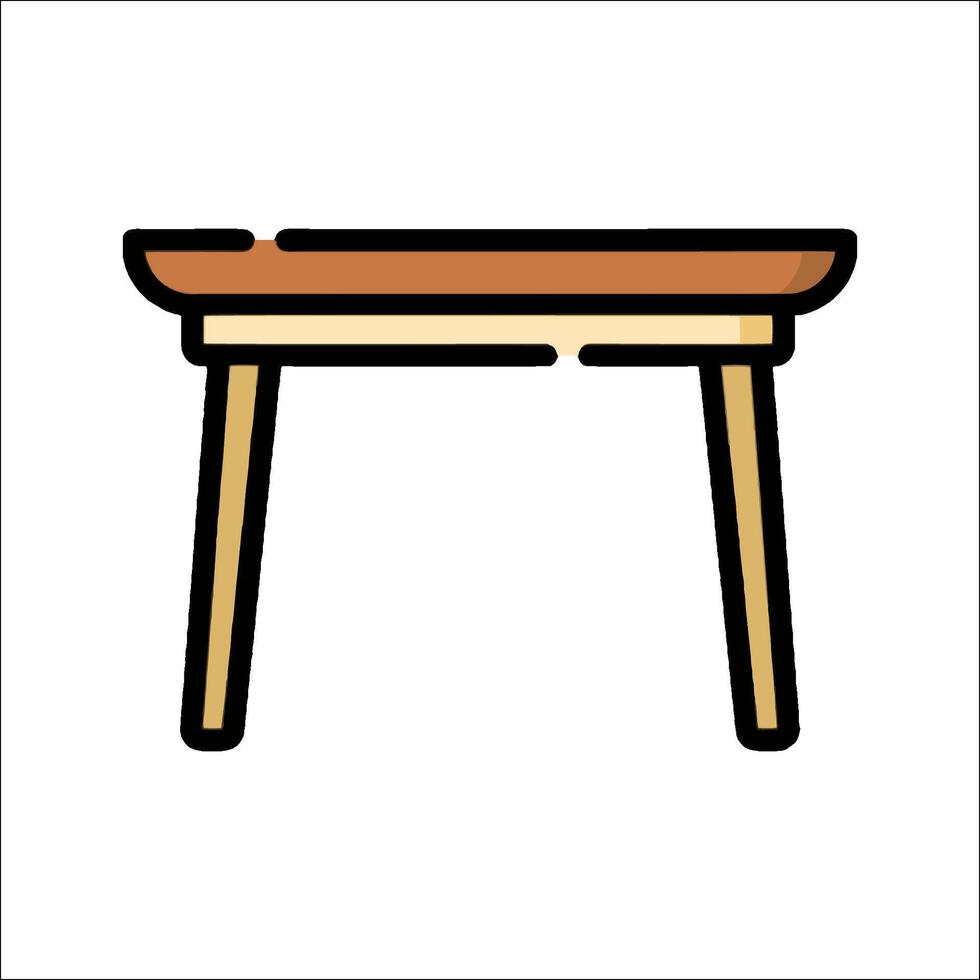 A table with a wooden top and legs vector