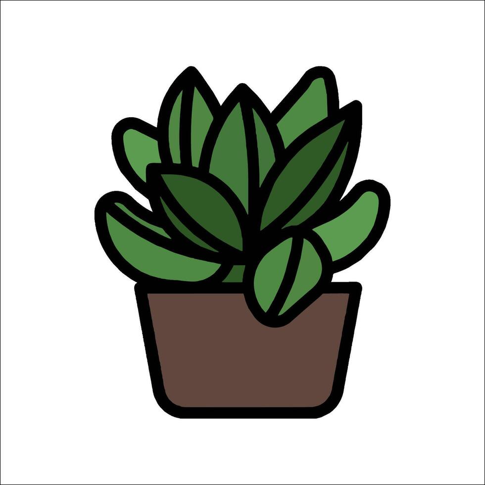 A potted plant in a pot on a white background vector