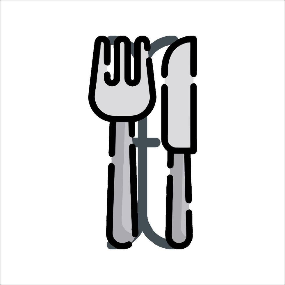 Fork and knife icon illustration vector
