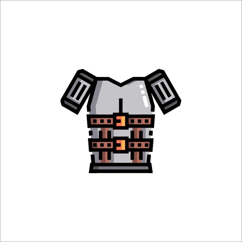 un dibujos animados armadura icono en un blanco antecedentes vector