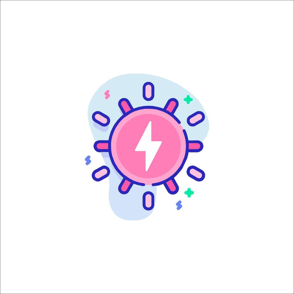 A pink virus with a lightning bolt on it vector