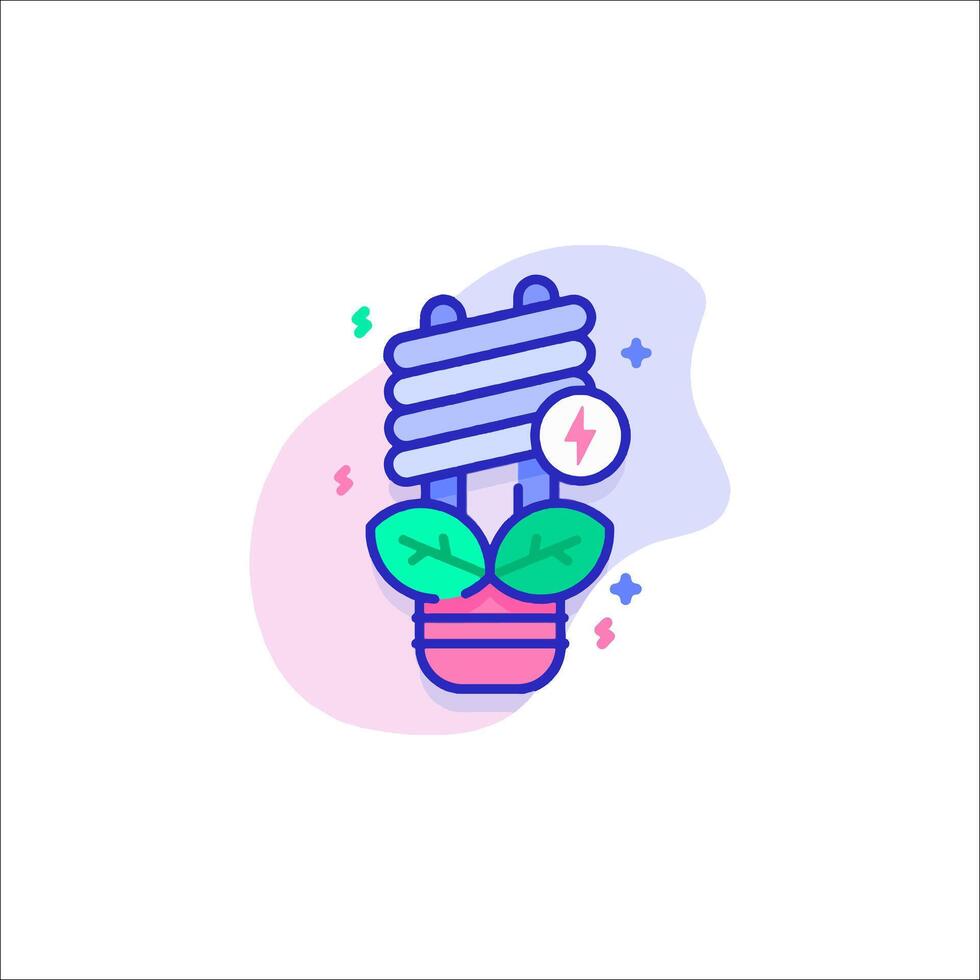 A plant with a light bulb and a plant in a pot vector