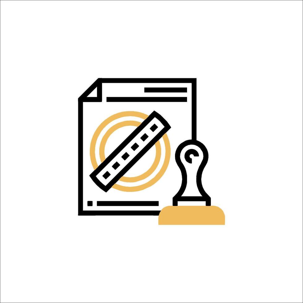 A stamp on a document with a stamp on it vector