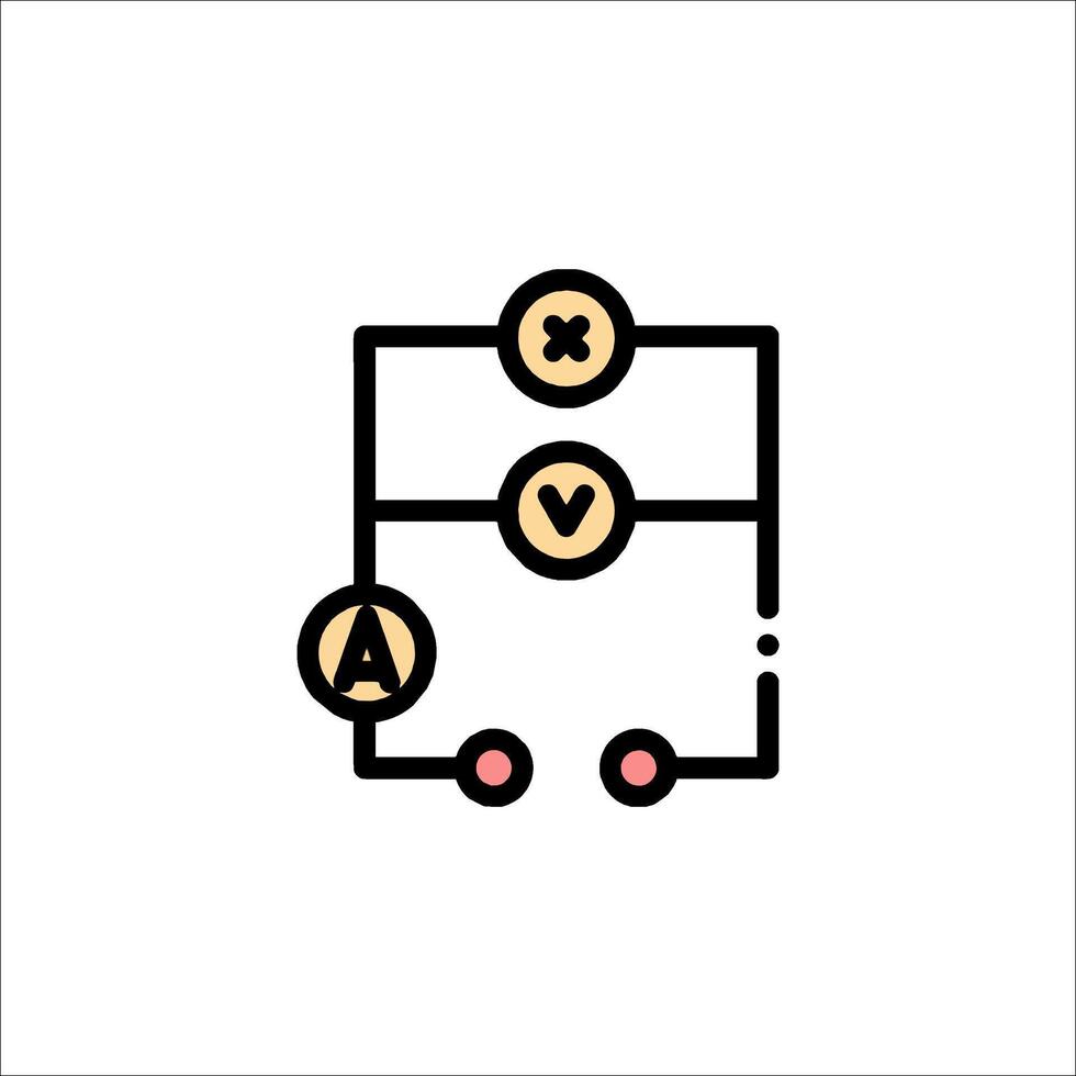 A circuit diagram with two electrical components vector