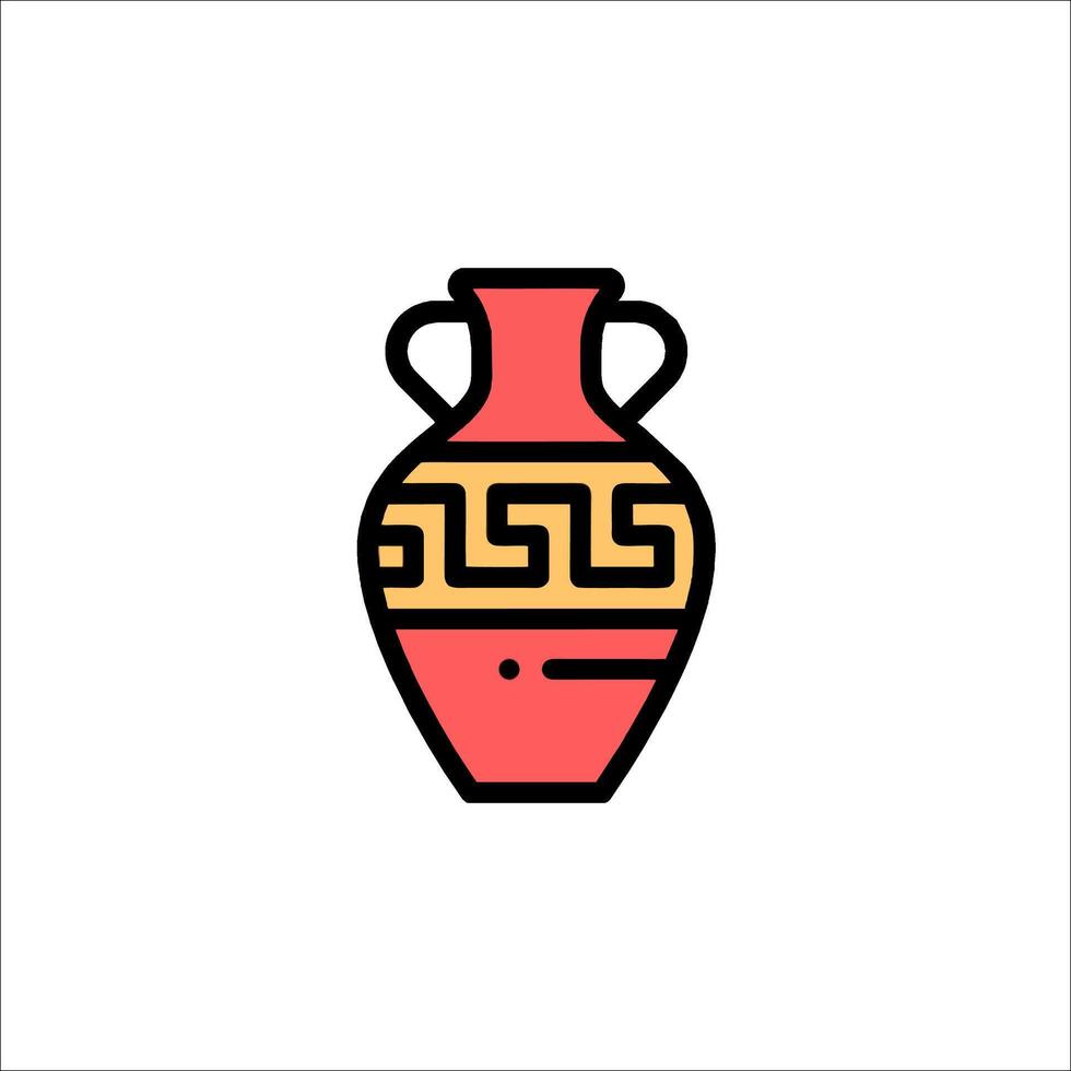 Ancient greek vase icon vector