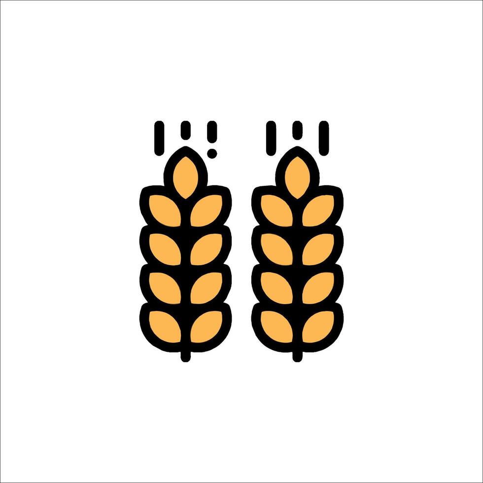 Two ears of wheat icon on a white background vector