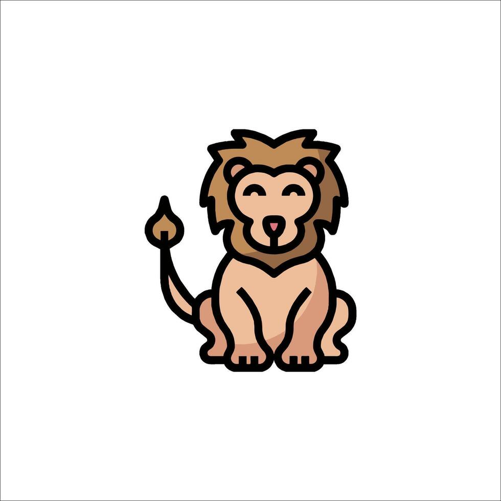 A cartoon lion sitting on the ground vector
