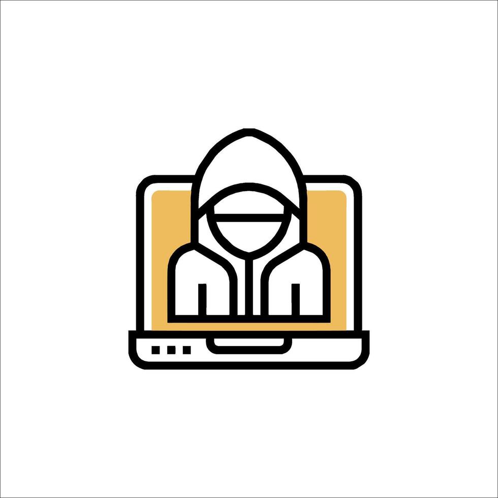 An icon of a person in a hoodie on a computer vector