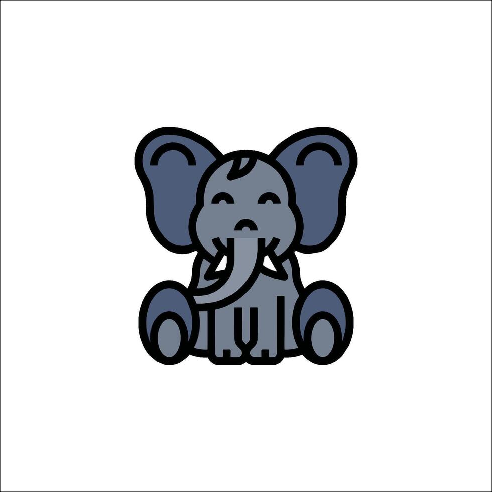 An elephant sitting on the ground with its trunk out vector