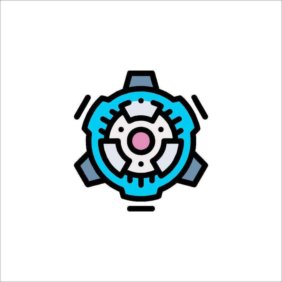 A blue and pink robot icon vector