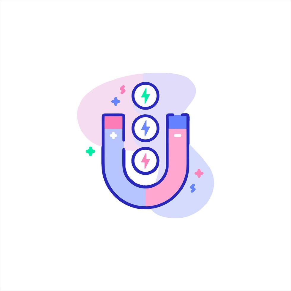 A colorful magnet with a lightning bolt on it vector
