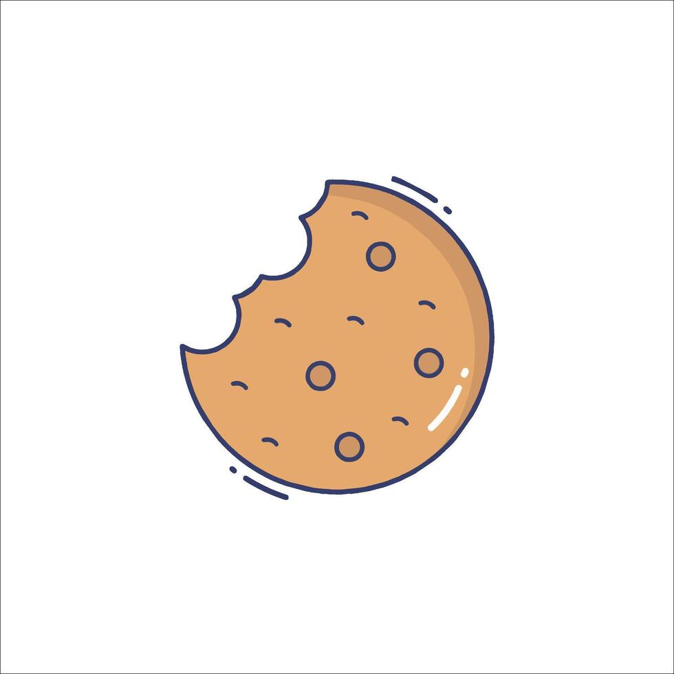 A cookie icon with a bite taken out of it vector