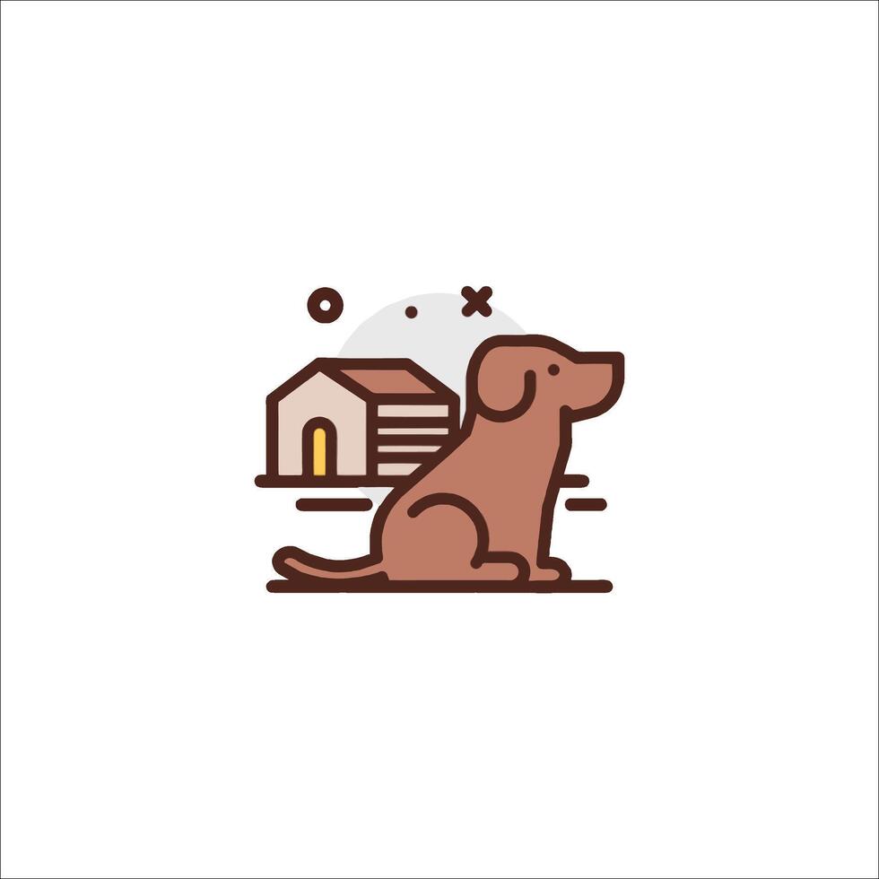 Dog house icon illustration vector