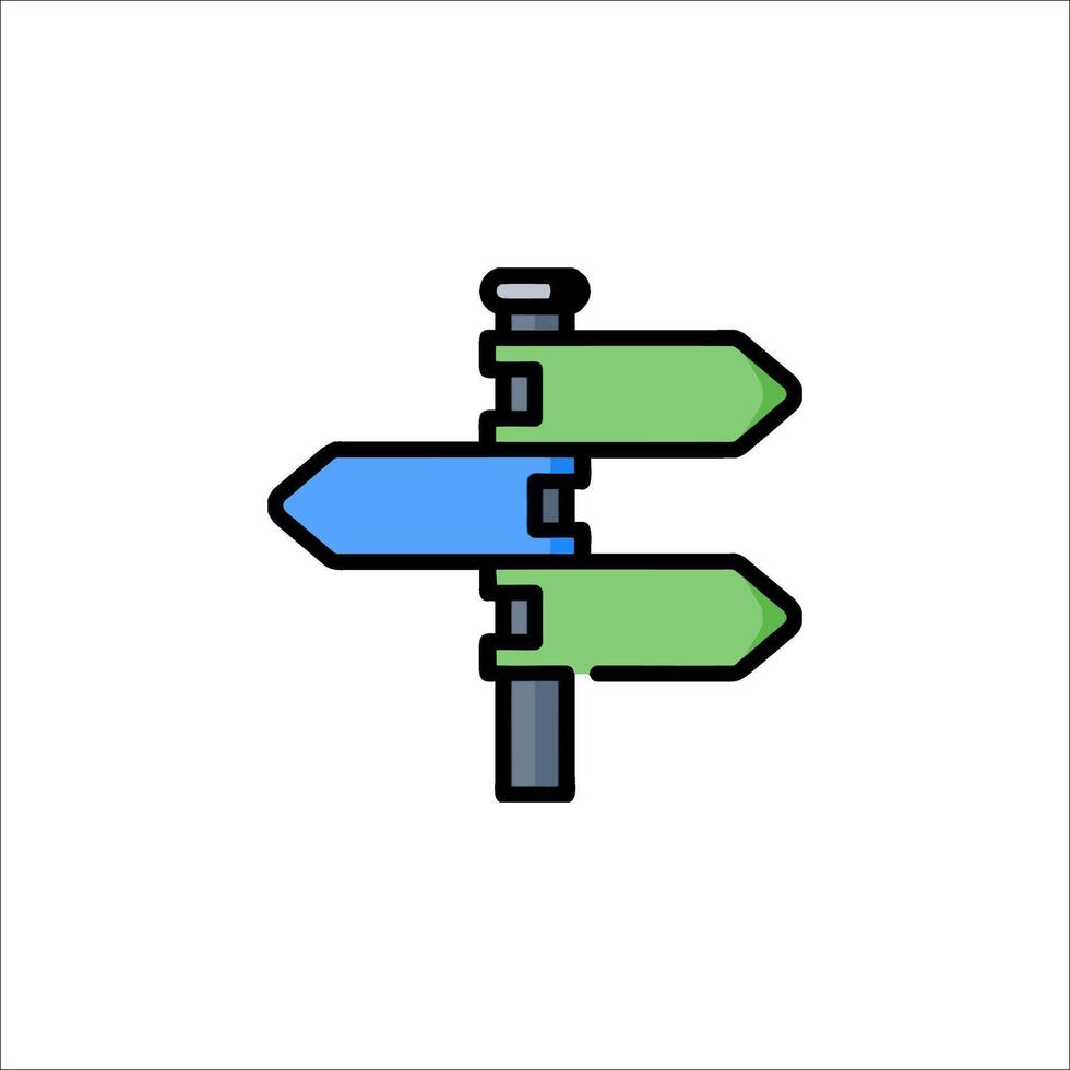 A sign pointing to the left and right vector