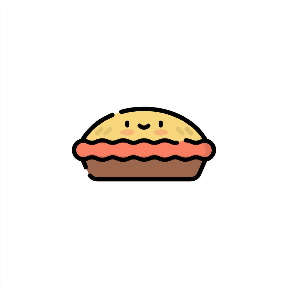 A cute little pastry with a smile on it vector