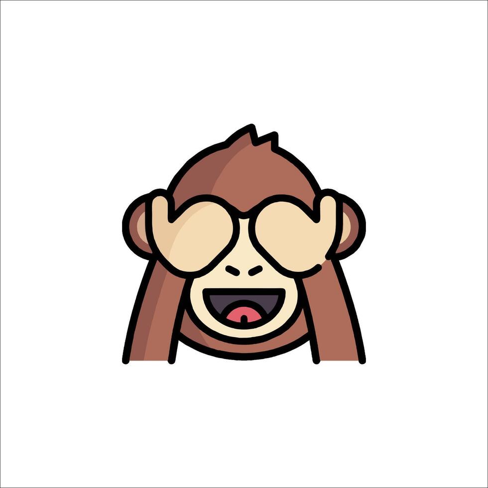 A cartoon monkey with glasses on its face vector
