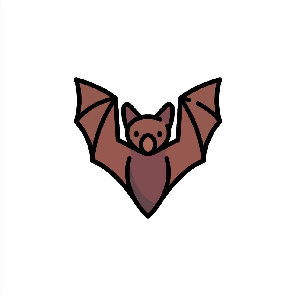 A bat icon with a brown and white background vector