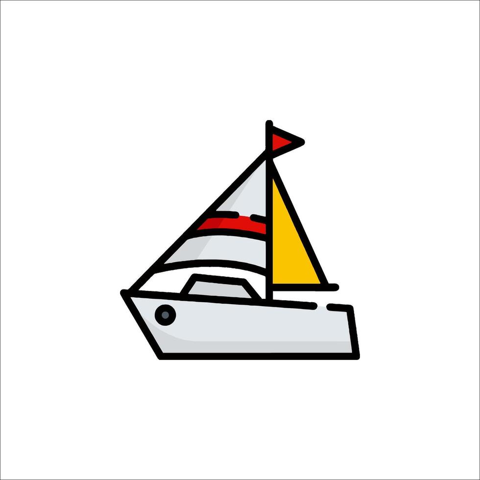 A sailboat icon on a white background vector
