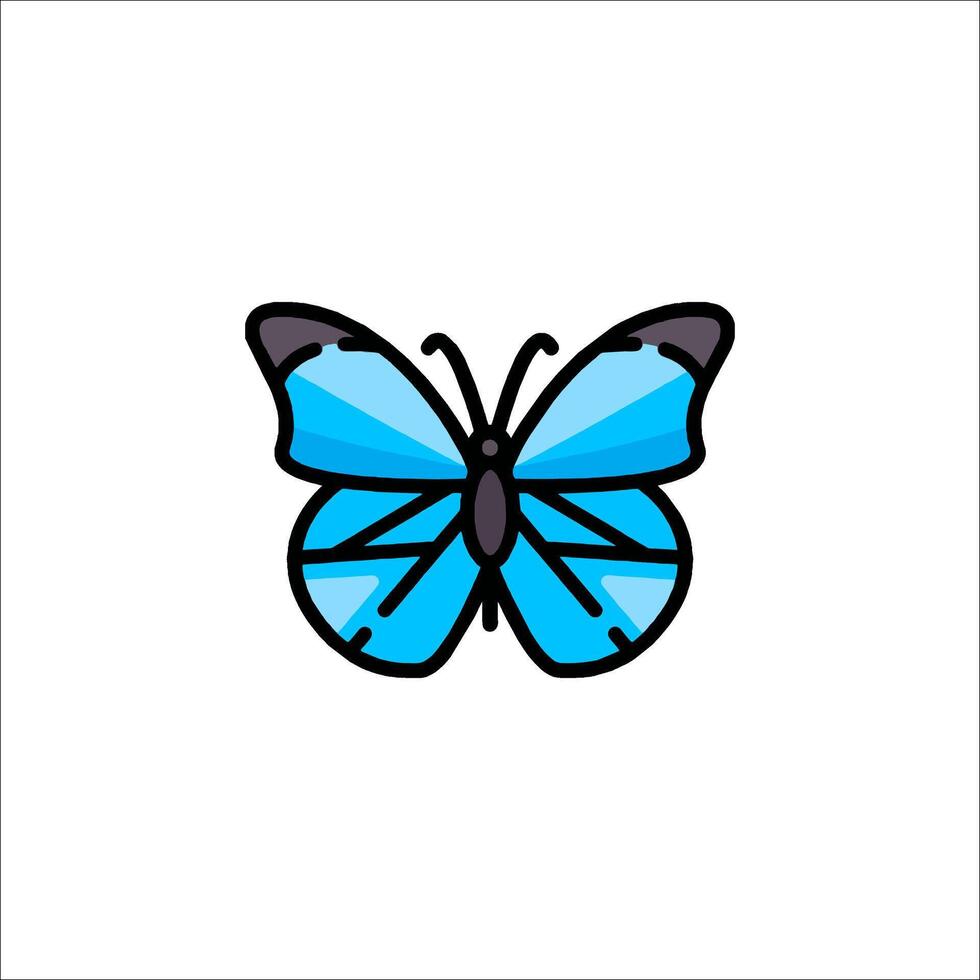 A blue butterfly icon on a white background vector