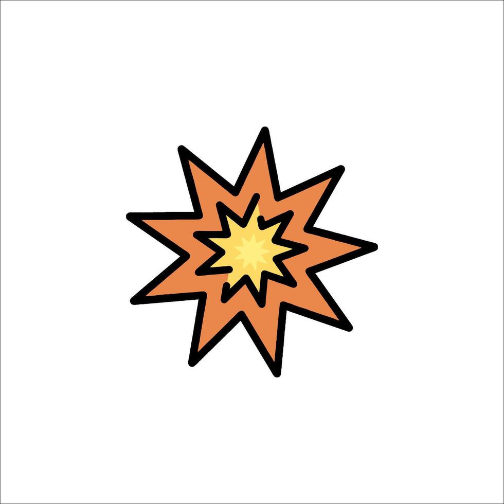 A cartoon starburst icon on a white background vector
