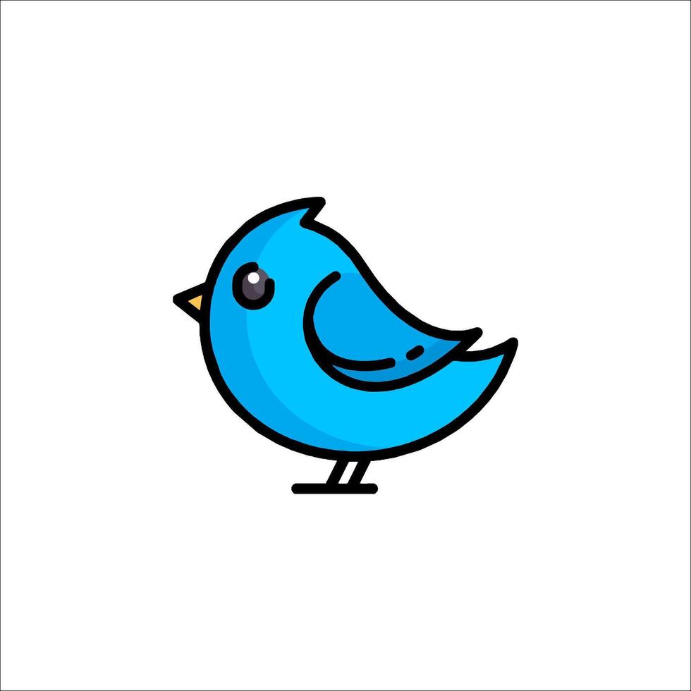 A cartoon blue bird on a white background vector