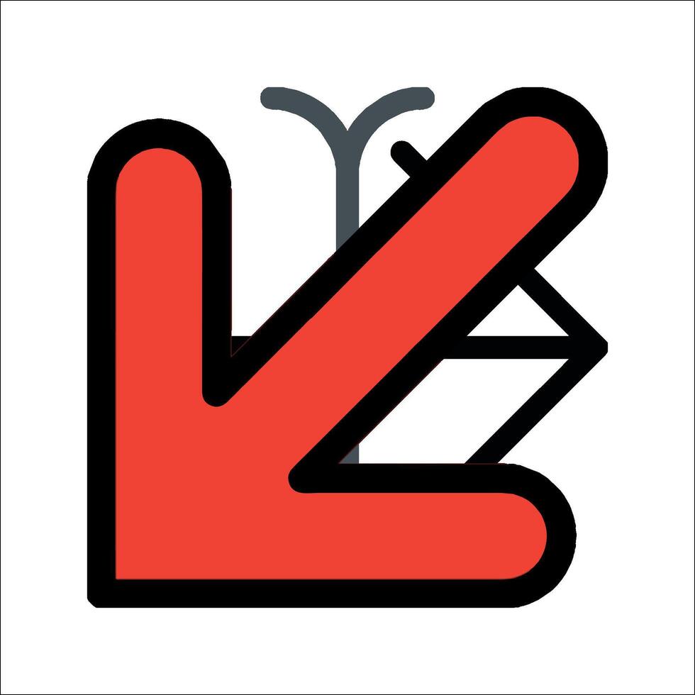 A red arrow pointing to a red arrow vector