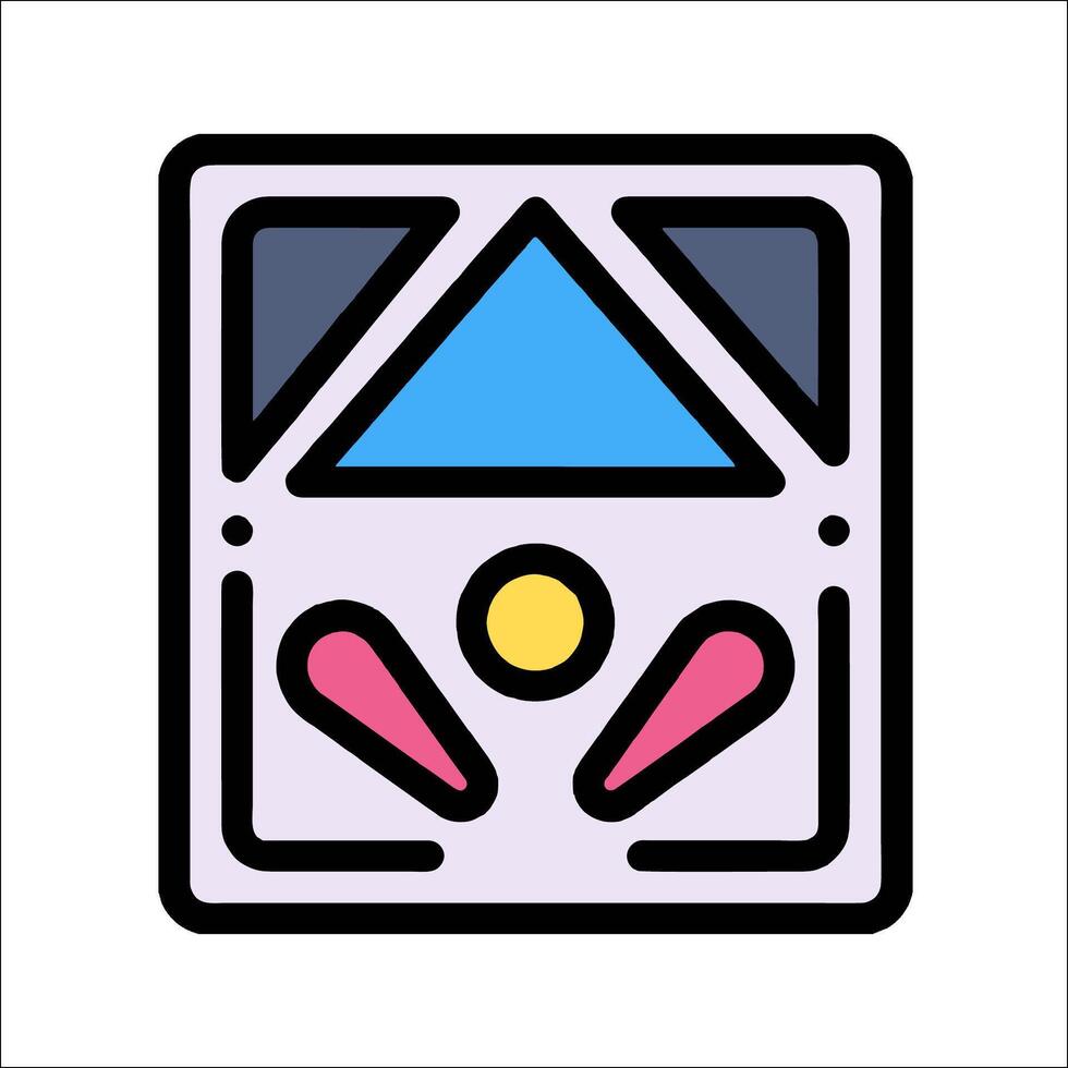 A square box with a triangle on it vector