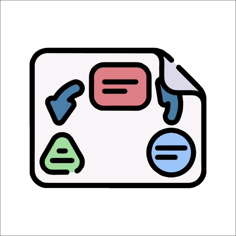 A paper document with a bunch of different shapes vector