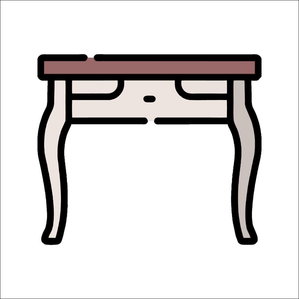 A table with a drawer on it vector