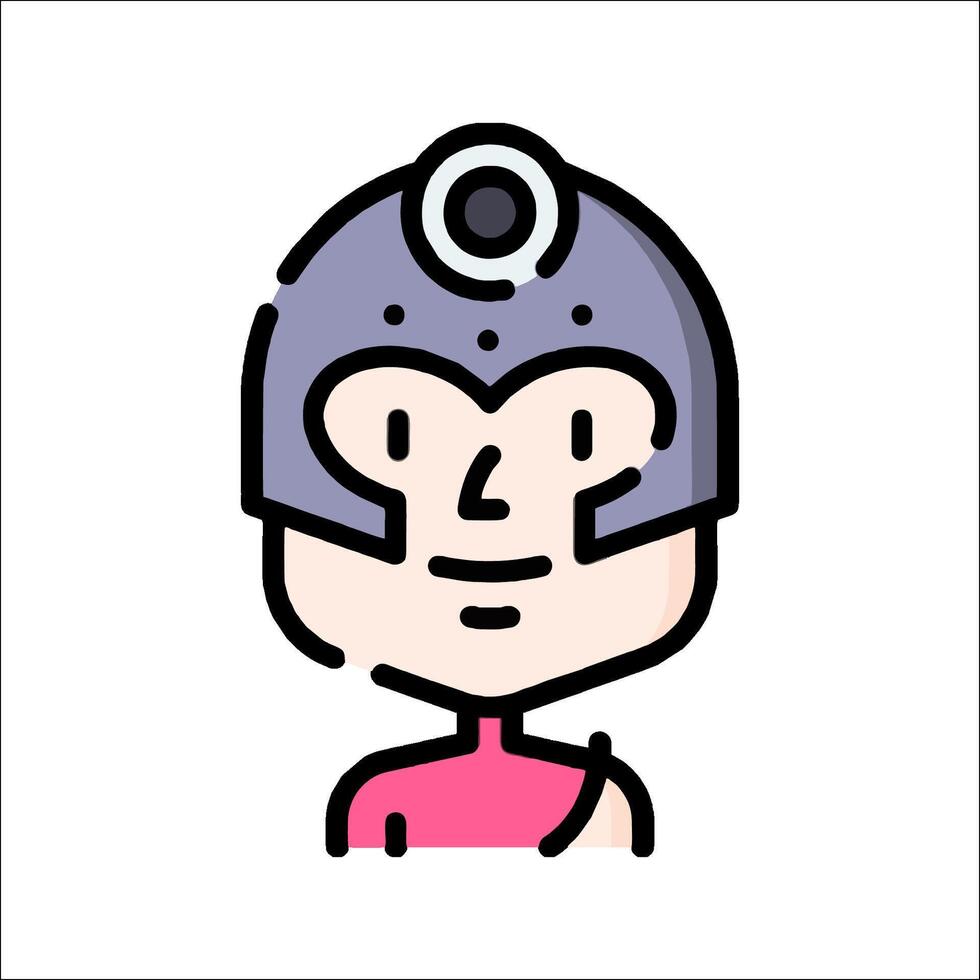 A cartoon man in a helmet with a pink shirt vector