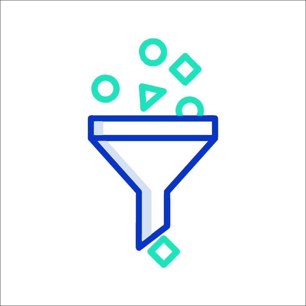 A funnel with a bunch of coins coming out of it vector