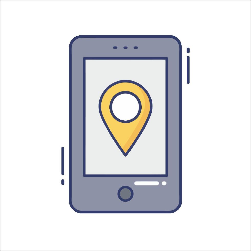 Mobile location icon vector