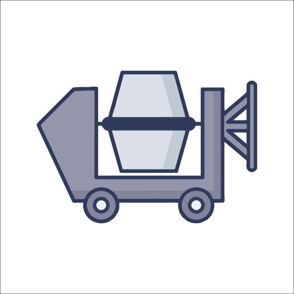 Concrete mixer icon illustration vector