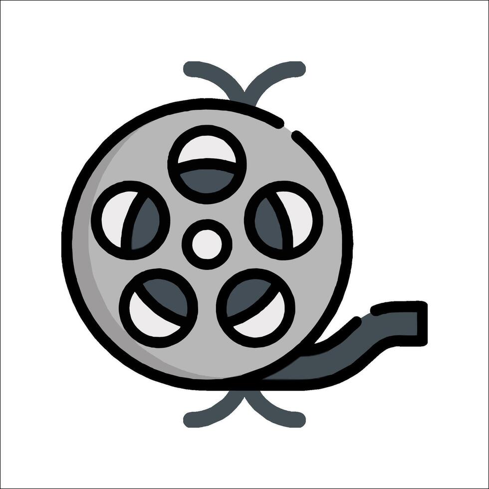 A movie reel icon on a white background vector