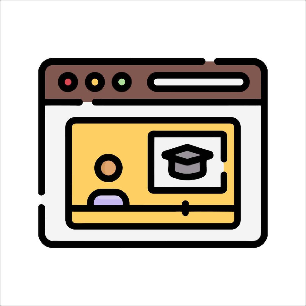 A computer screen with a graduation cap on it vector