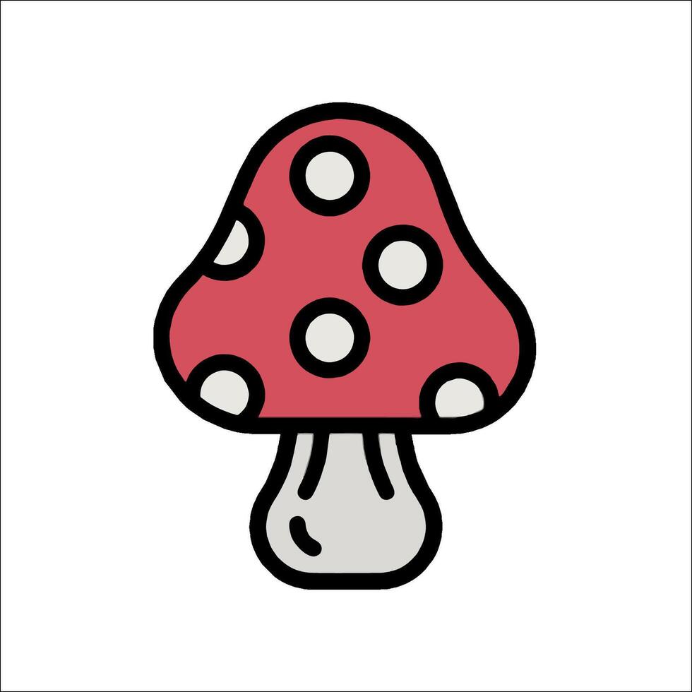 A mushroom icon with polka dots on it vector