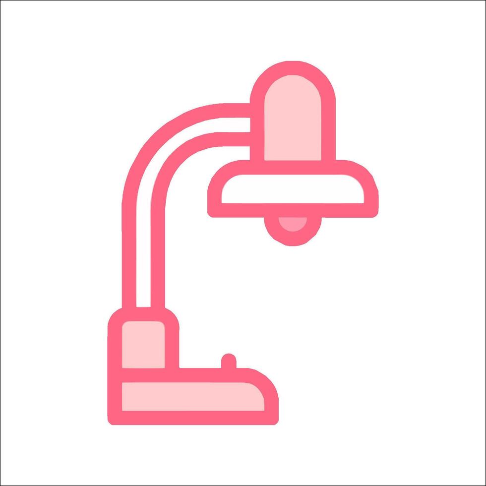 A pink lamp with a light bulb on it vector