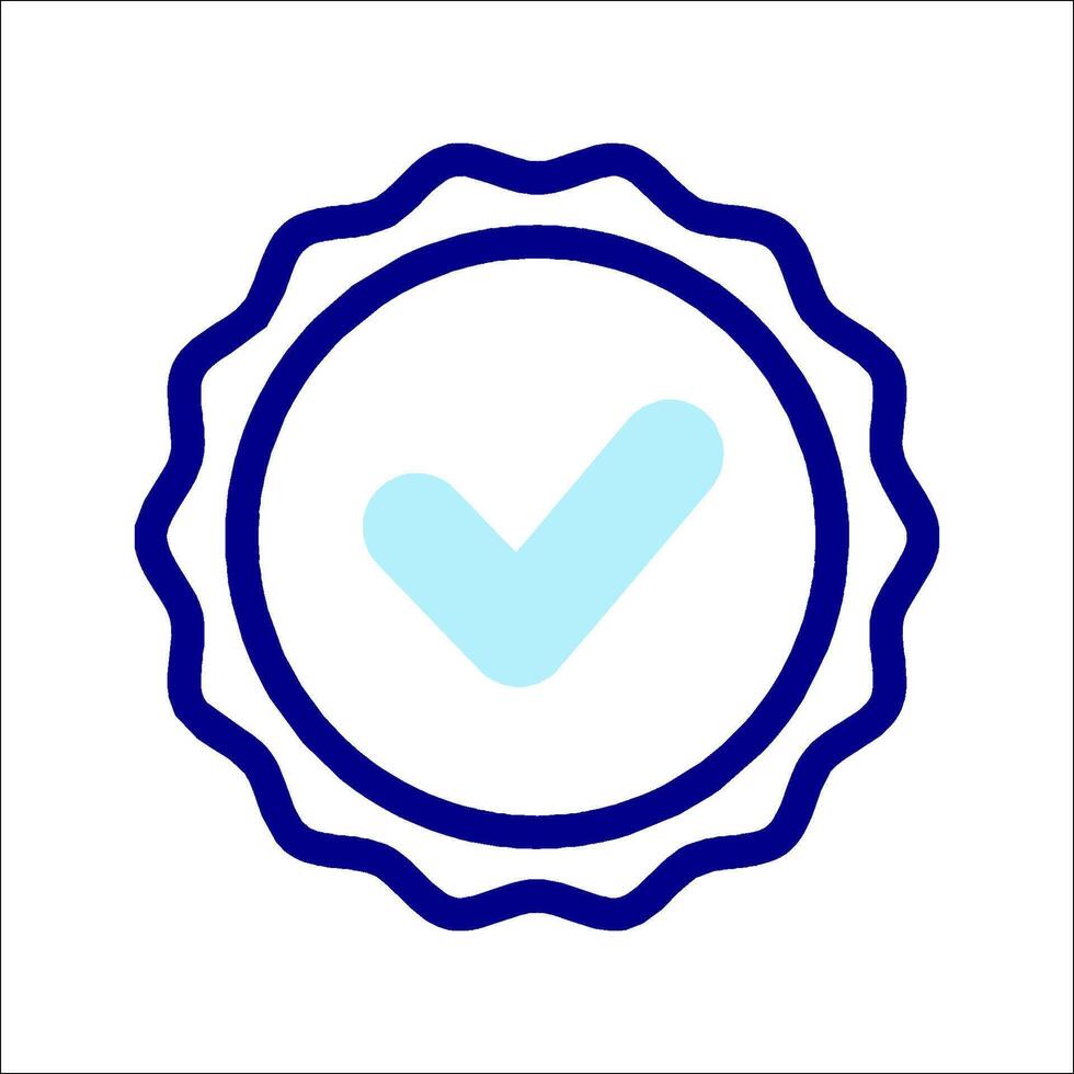 A blue check mark icon on a white background vector