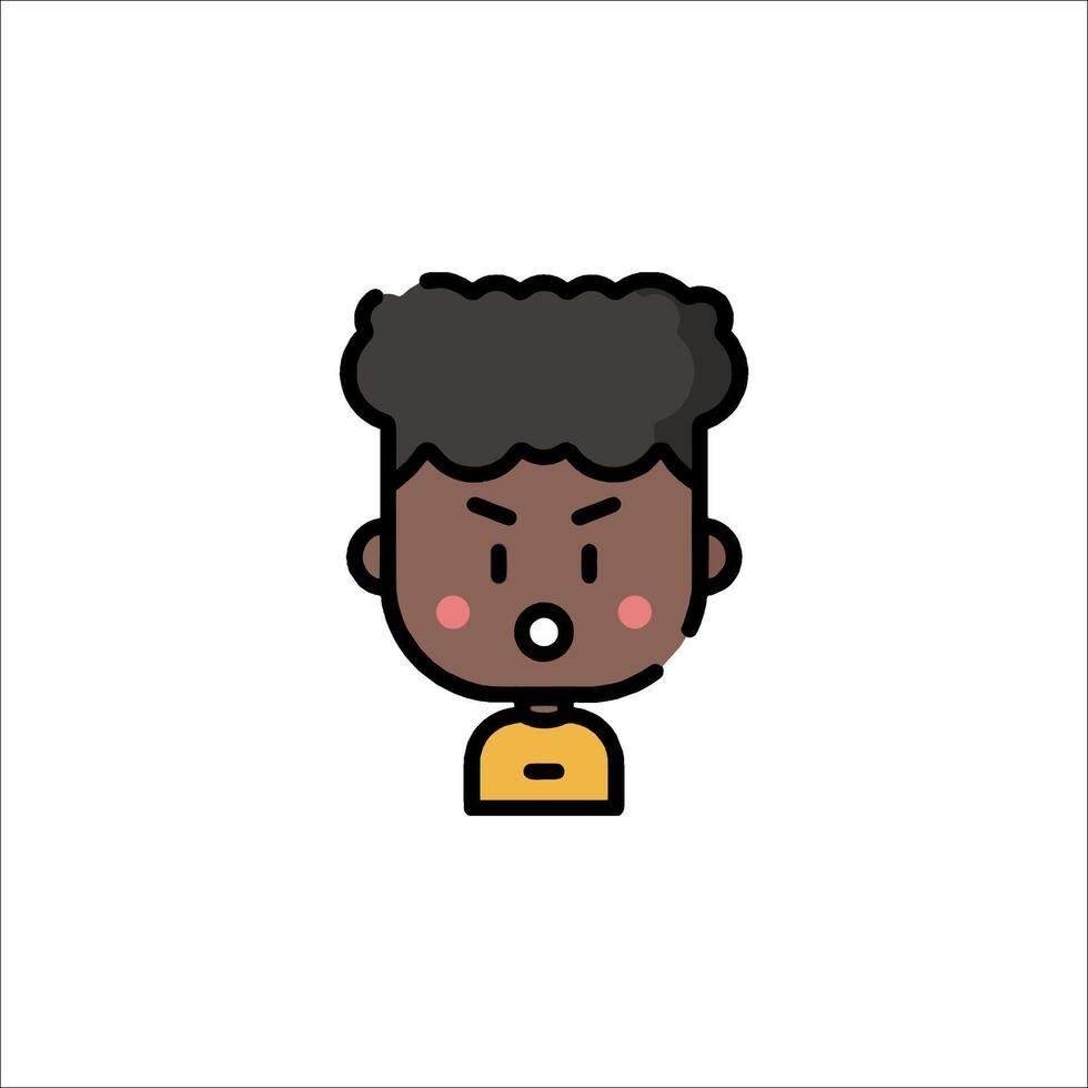 An illustration of a black man with a black afro vector