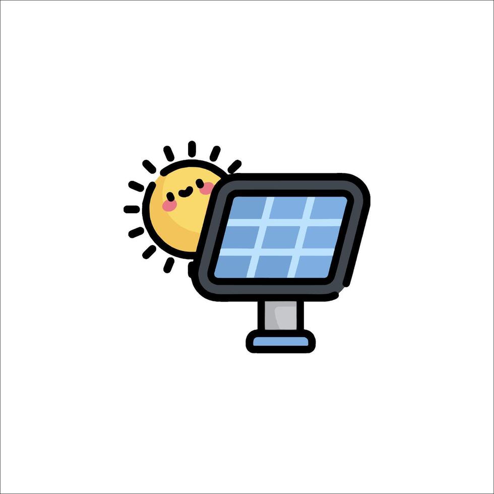 Solar panel icon illustration vector