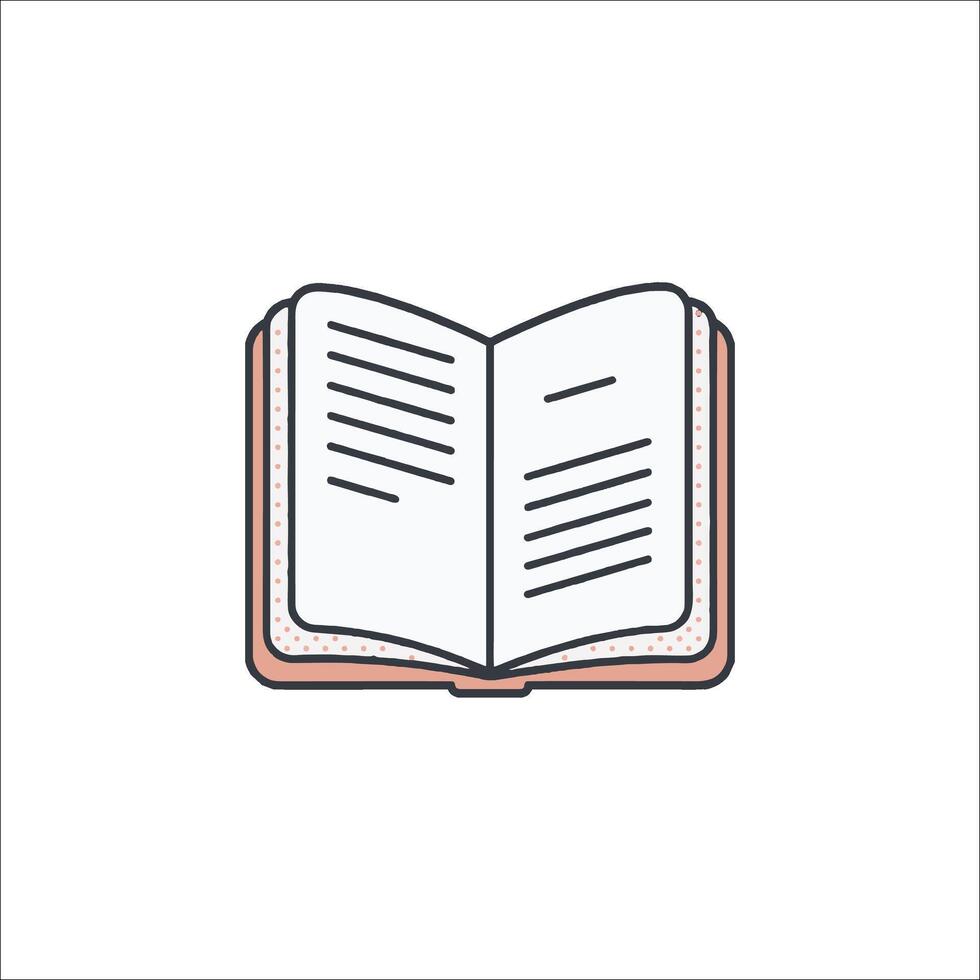 An open book icon on a white background vector