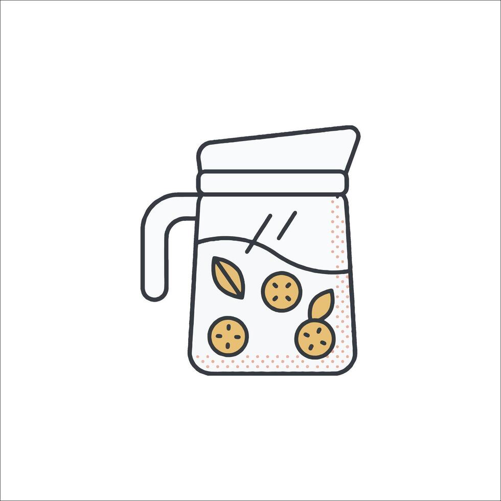 A pitcher with fruit and nuts in it vector