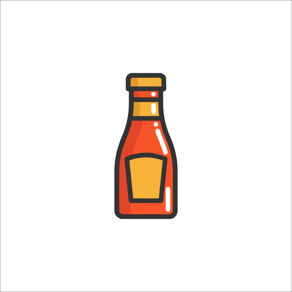Ketchup bottle icon illustration vector
