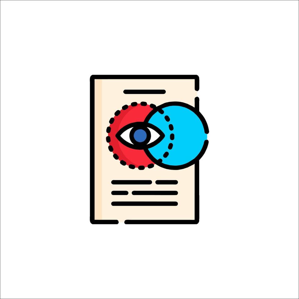 A document with an eye icon vector