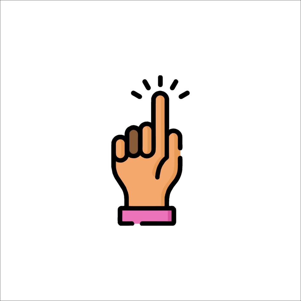 A hand pointing up with a finger on it vector