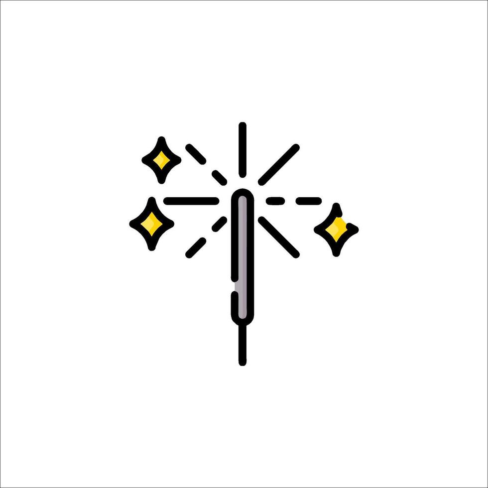 A sparkler is shown with a star on it vector