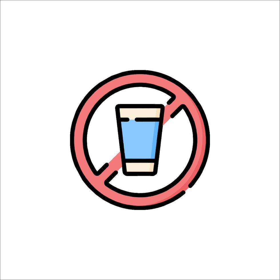 No drinking sign icon isolated on white background vector
