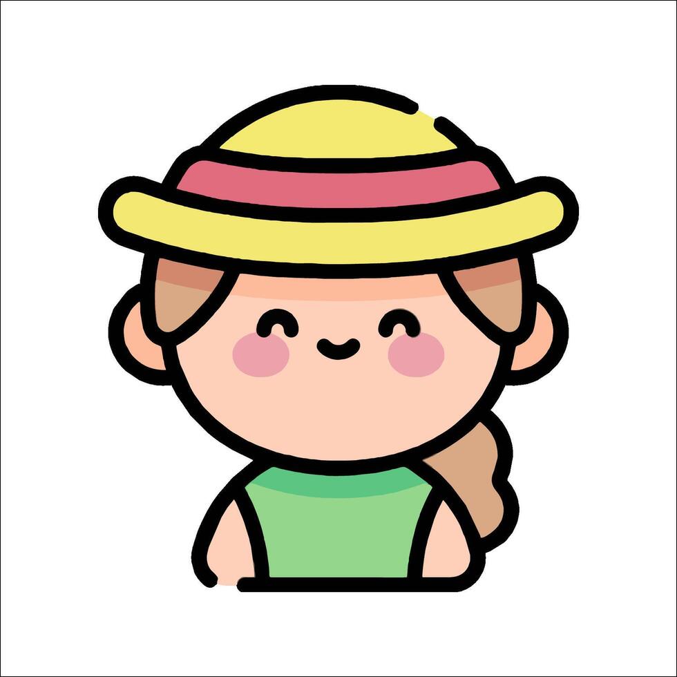 A cartoon girl wearing a hat vector